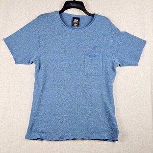 Publish Authentic Garment Top Womens Medium M Blue Short Sleeve Crew Neck Pocket